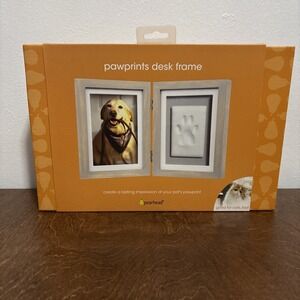 Pearhead Gray Pet Pawprint Des Photo Frame Kit Memorial Keepsake Cats Dogs New
